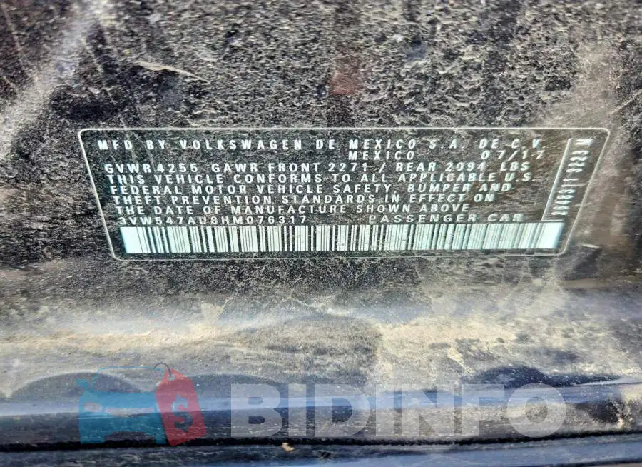 3VW547AU8HM076317 Photo# 12