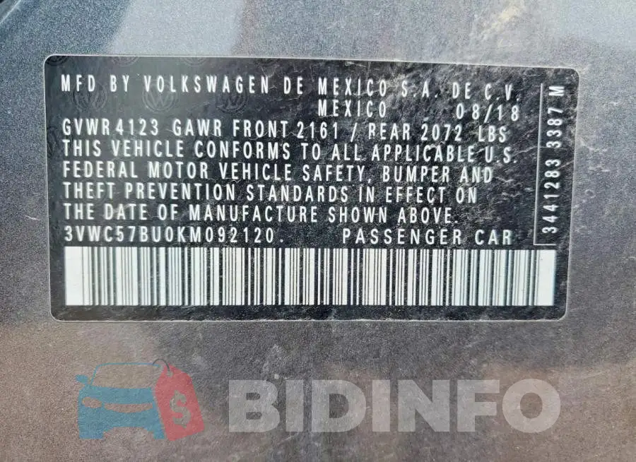 3VWC57BU0KM092120 Photo# 12