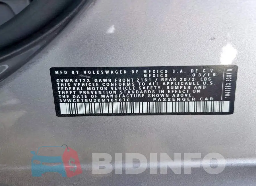 3VWC57BU2KM169070 Photo# 12