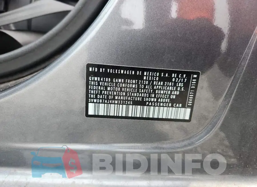 3VWDB7AJ4HM331245 Photo# 12