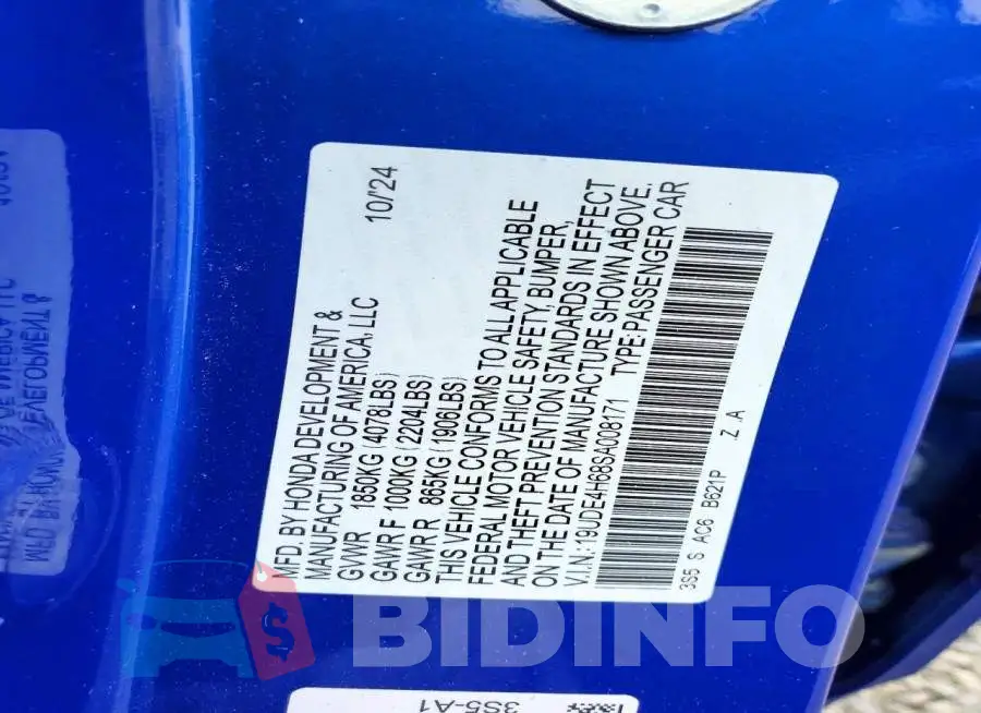 19UDE4H68SA008171 Photo# 12