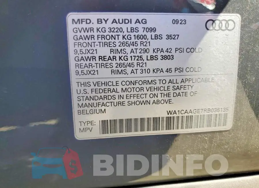 WA1CAAGE7RB036135 Photo# 13