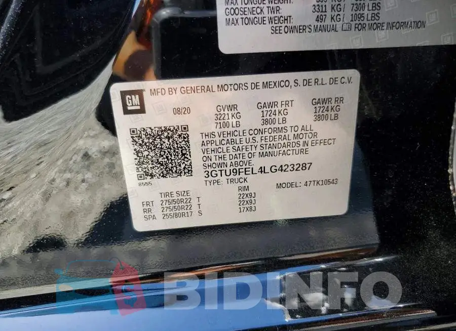 3GTU9FEL4LG423287 Photo# 13