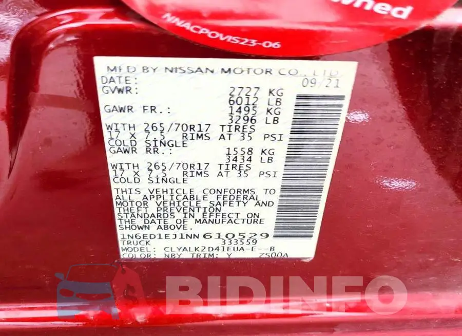 1N6ED1EJ1NN610529 Photo# 12