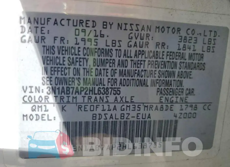3N1AB7AP2HL638755 Photo# 12