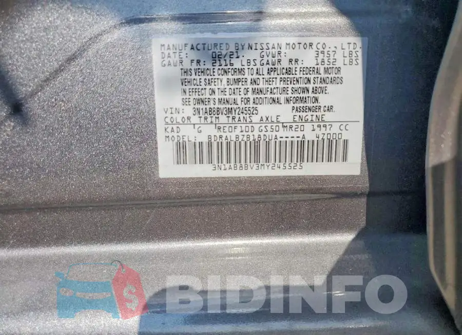 3N1AB8BV3MY245525 Photo# 12