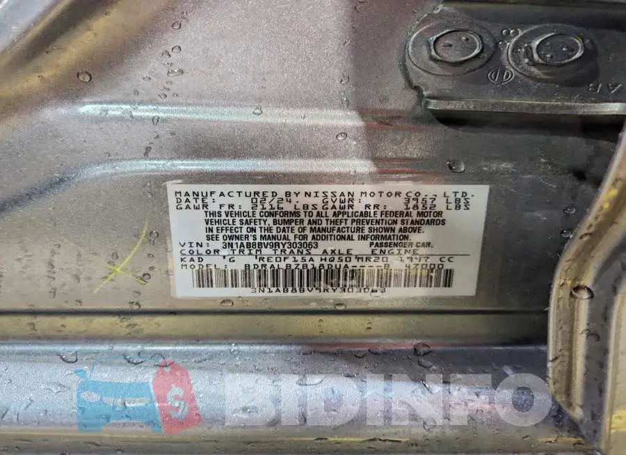 3N1AB8BV9RY303063 Photo# 12