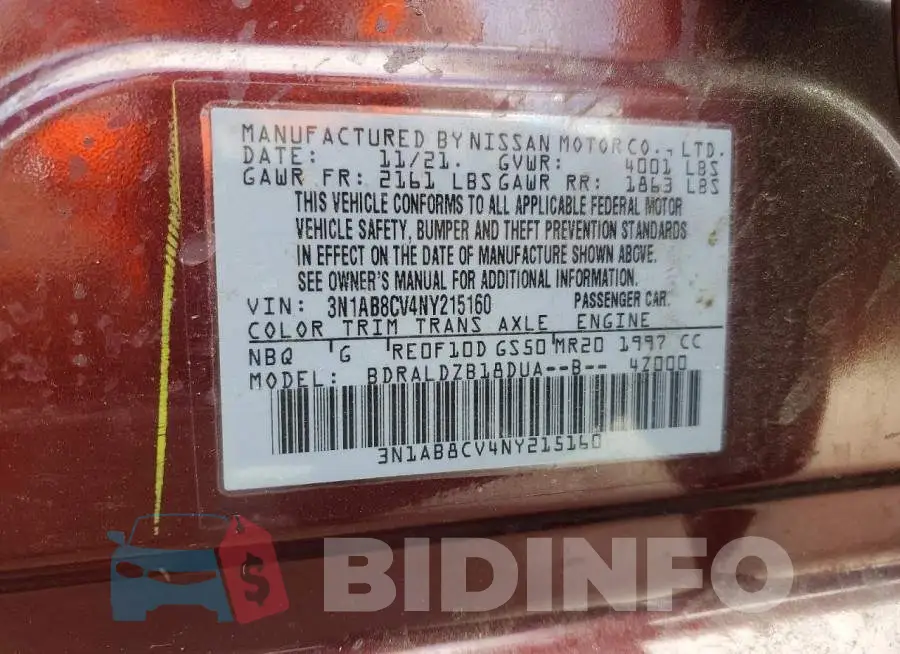 3N1AB8CV4NY215160 Photo# 12