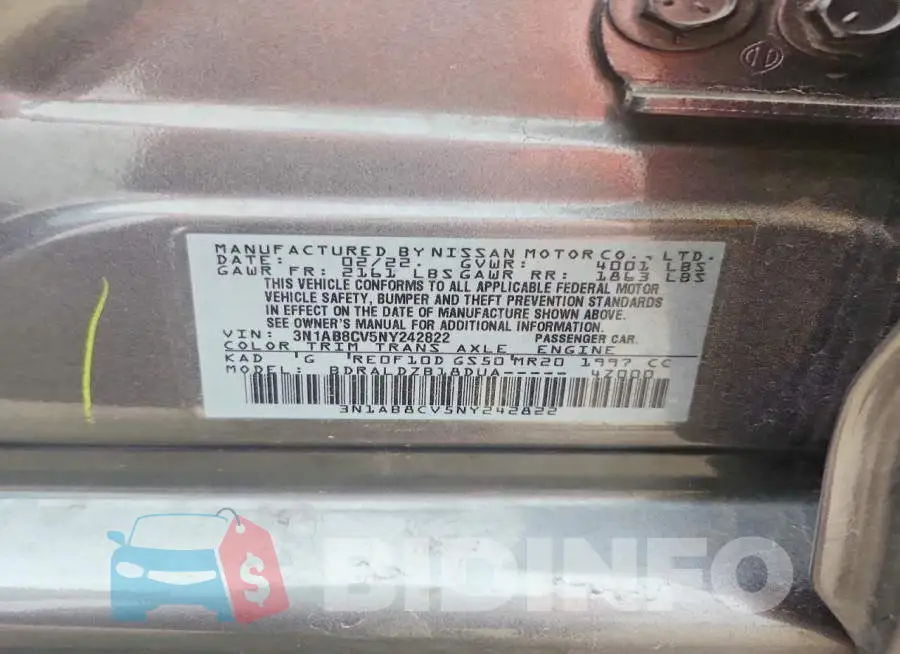 3N1AB8CV5NY242822 Photo# 13