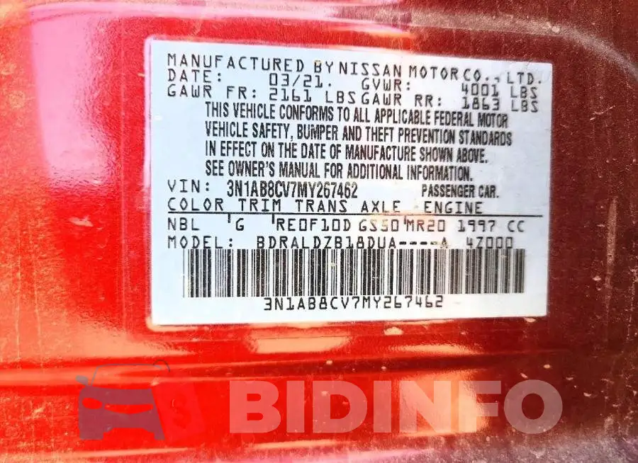 3N1AB8CV7MY267462 Photo# 12