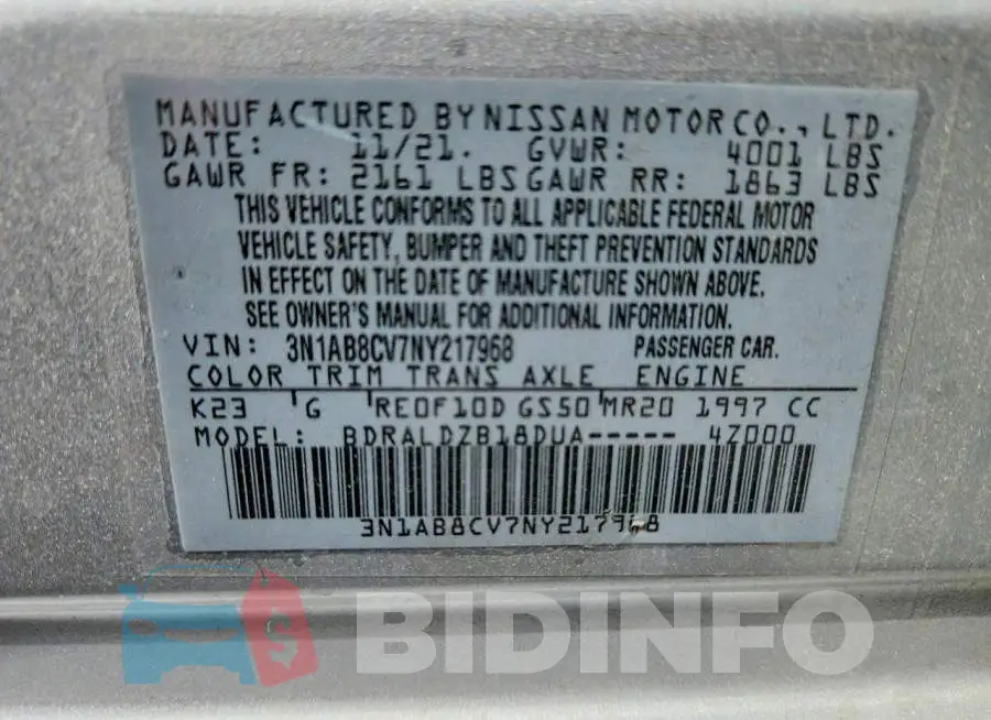 3N1AB8CV7NY217968 Photo# 13