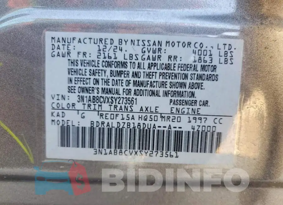 3N1AB8CVXSY273561 Photo# 12