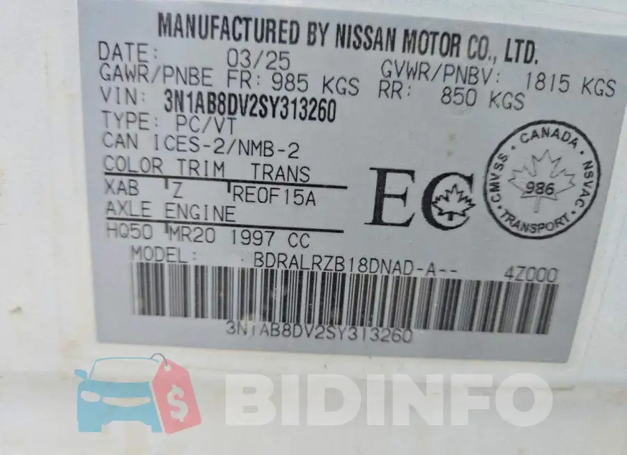 3N1AB8DV2SY313260 Photo# 12