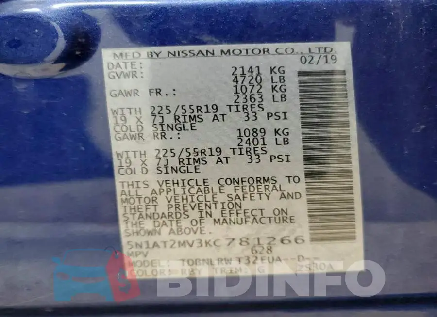 5N1AT2MV3KC781266 Photo# 12