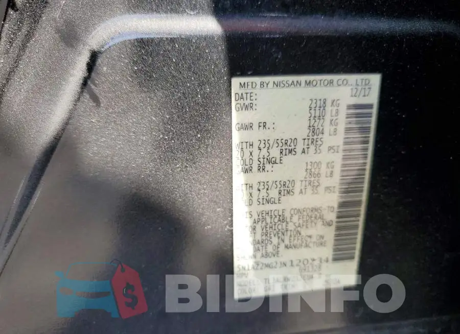 5N1AZ2MG2JN120234 Photo# 13