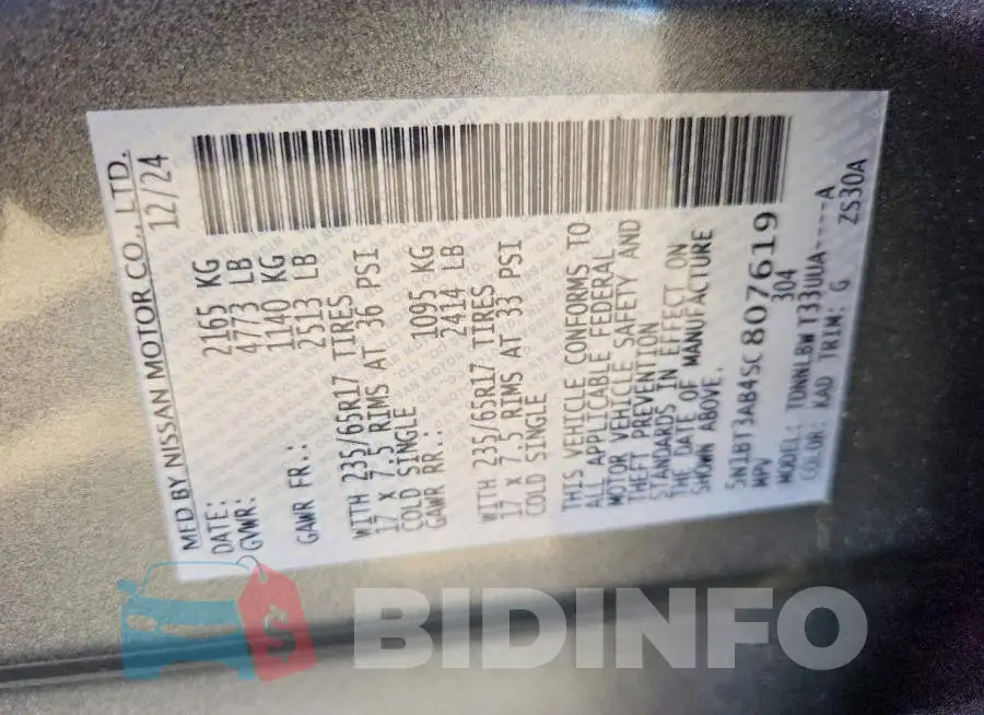 5N1BT3AB4SC807619 Photo# 13