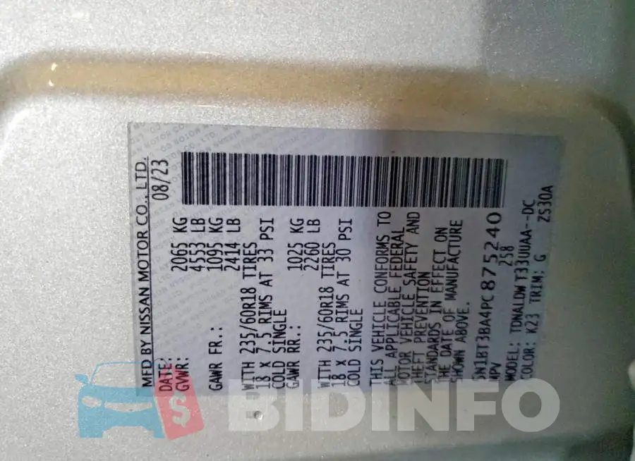 5N1BT3BA4PC875240 Photo# 13