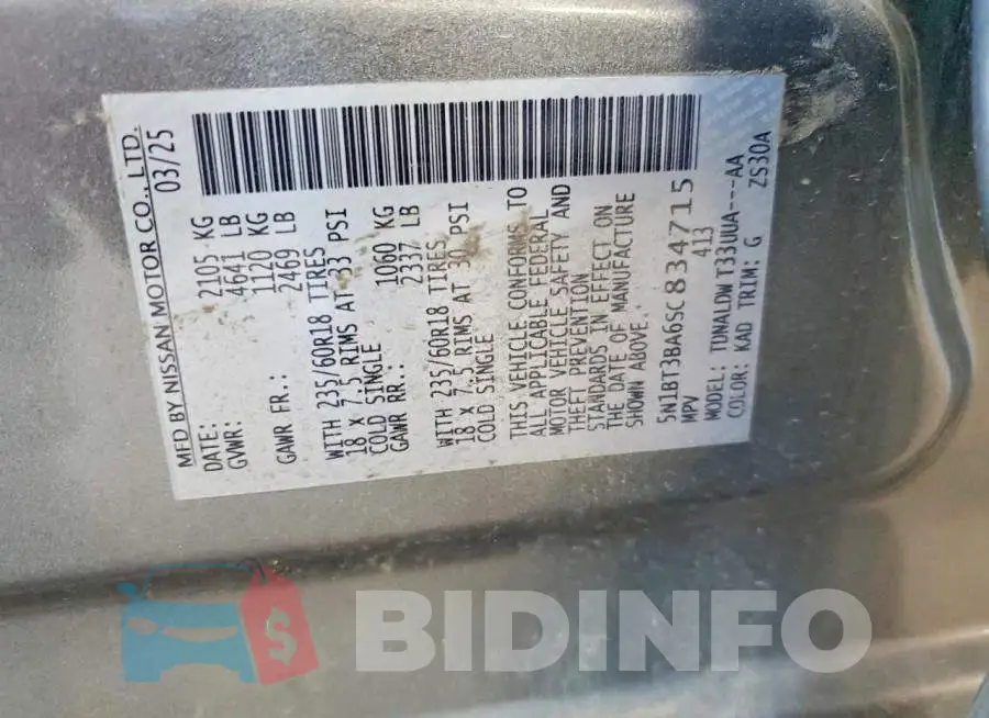 5N1BT3BA6SC834715 Photo# 13