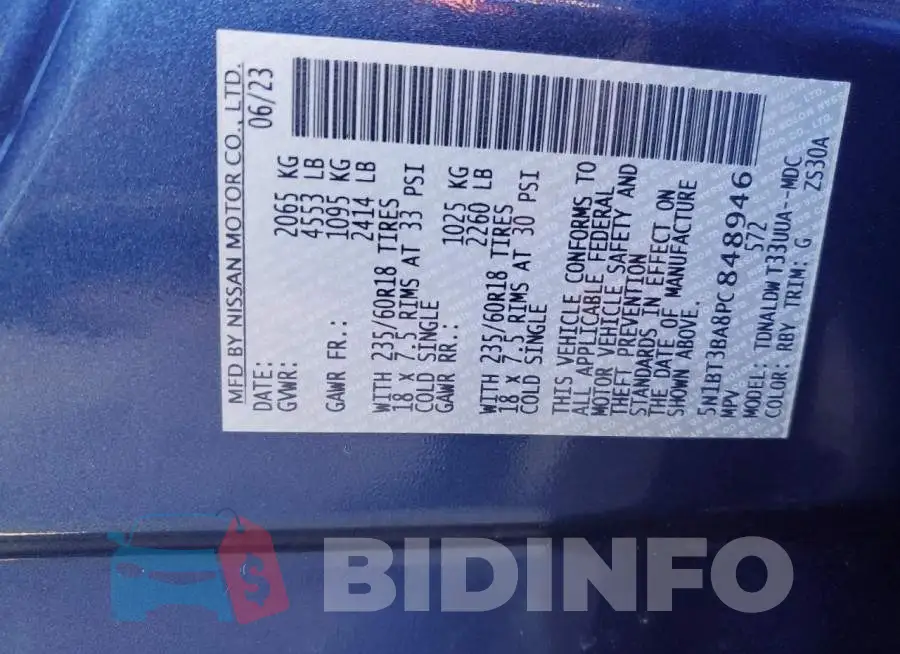 5N1BT3BA8PC848946 Photo# 14