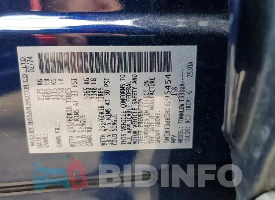 5N1BT3BB5RC695454 Photo# 13