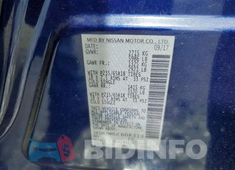 5N1DR2MM9JC608319 Photo# 14