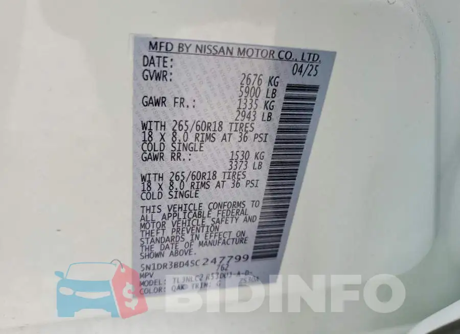 5N1DR3BD4SC247799 Photo# 13