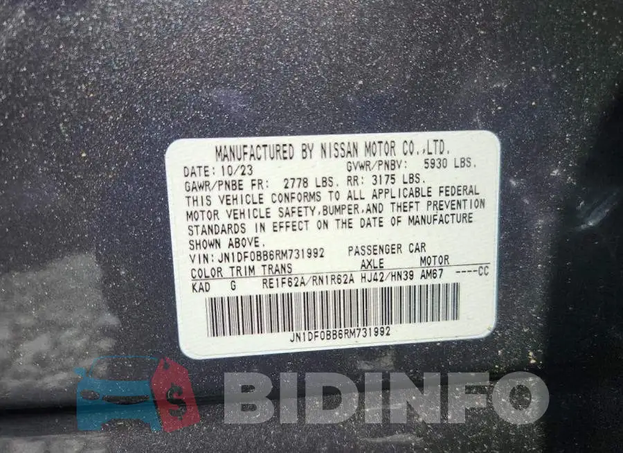JN1DF0BB6RM731992 Photo# 14