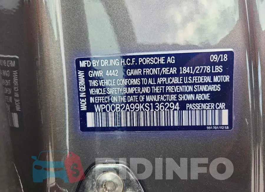 WP0CB2A99KS136294 Photo# 13