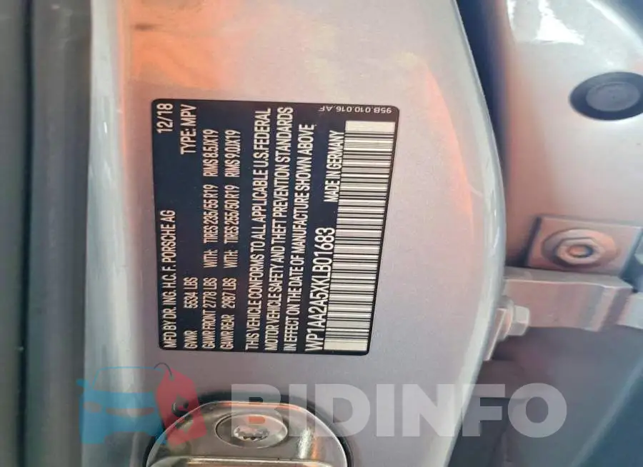 WP1AA2A5XKLB01683 Photo# 14