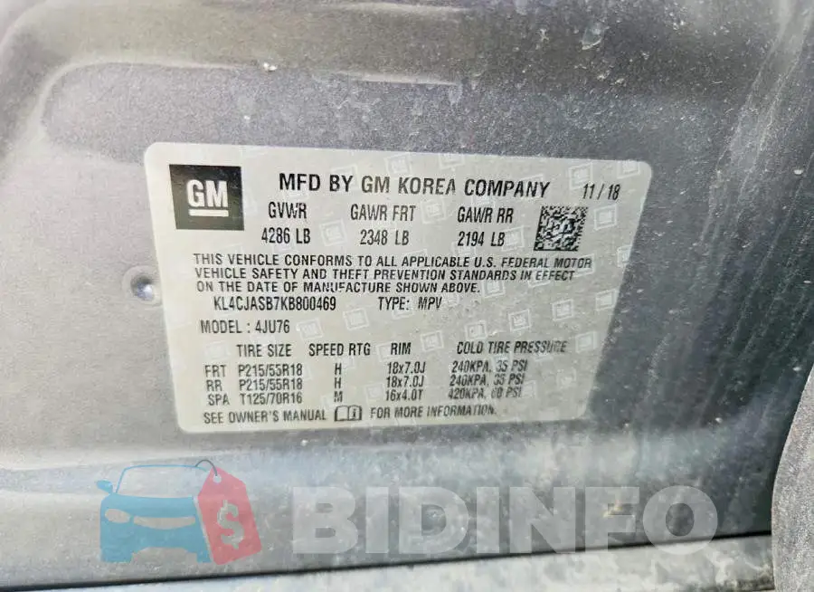 KL4CJASB7KB800469 Photo# 13