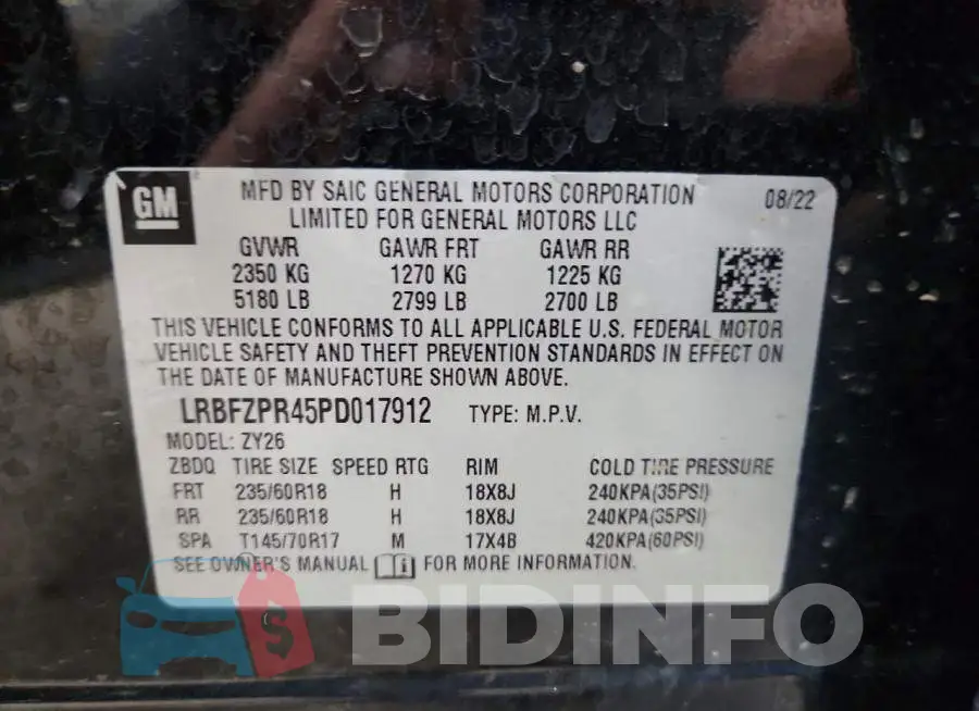 LRBFZPR45PD017912 Photo# 14