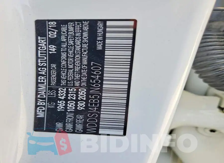 WDDSJ4EB5JN654607 Photo# 12