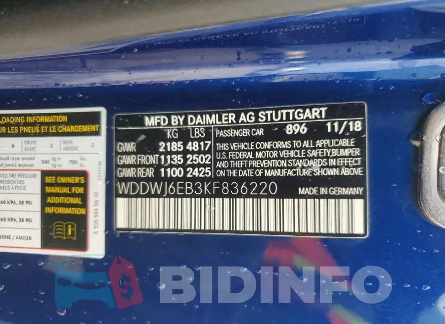 WDDWJ6EB3KF836220 Photo# 13