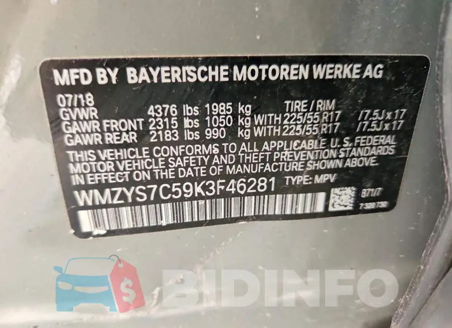 WMZYS7C59K3F46281 Photo# 13