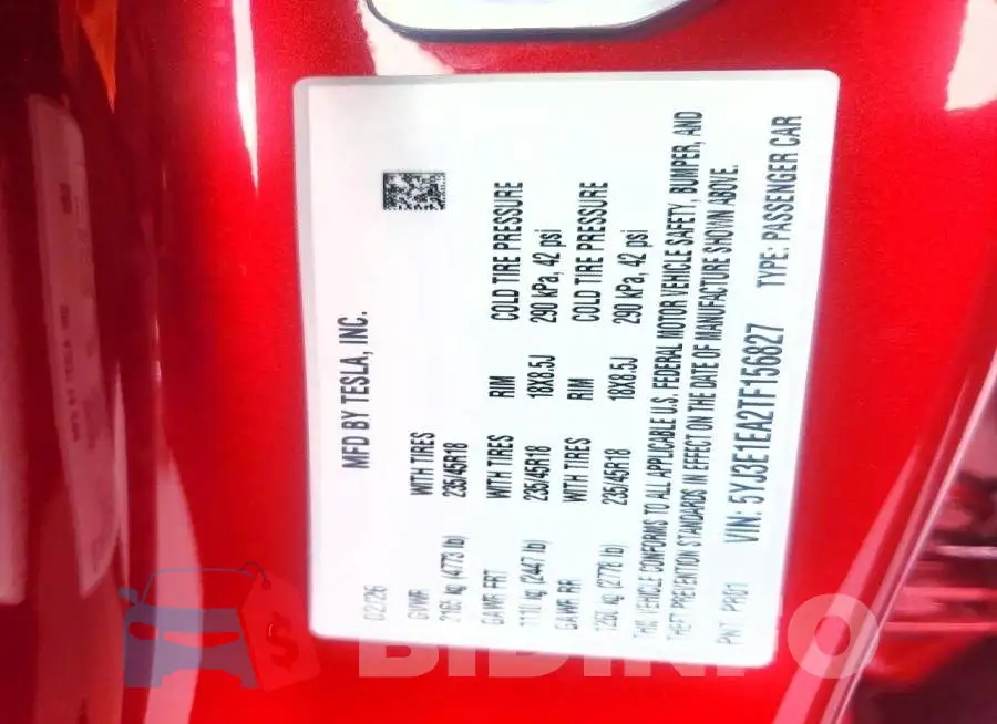 5YJ3E1EA2TF156827 Photo# 12