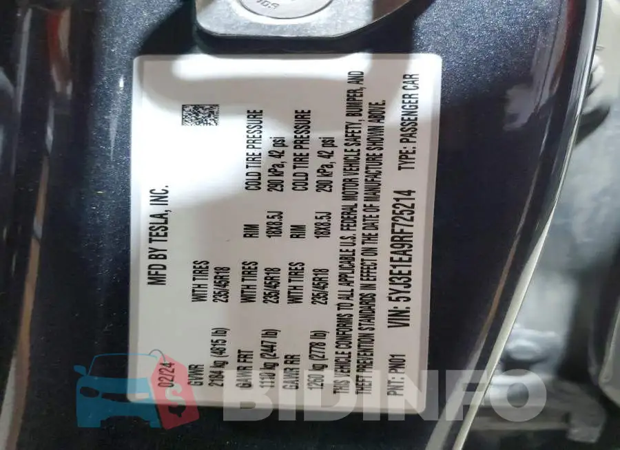 5YJ3E1EA9RF725214 Photo# 12