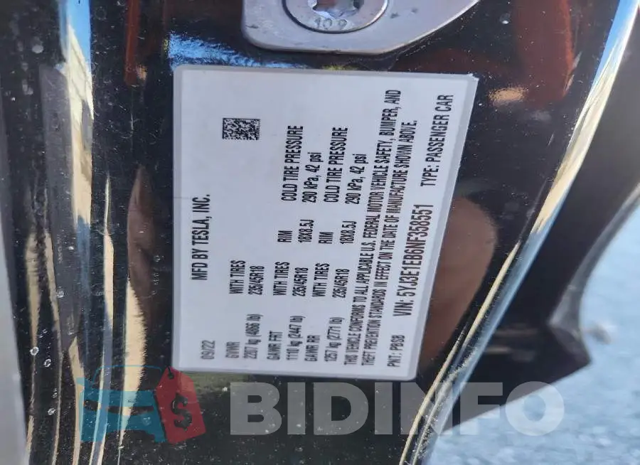 5YJ3E1EB6NF358551 Photo# 12
