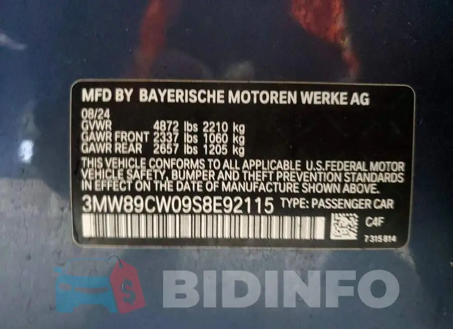 3MW89CW09S8E92115 Photo# 13