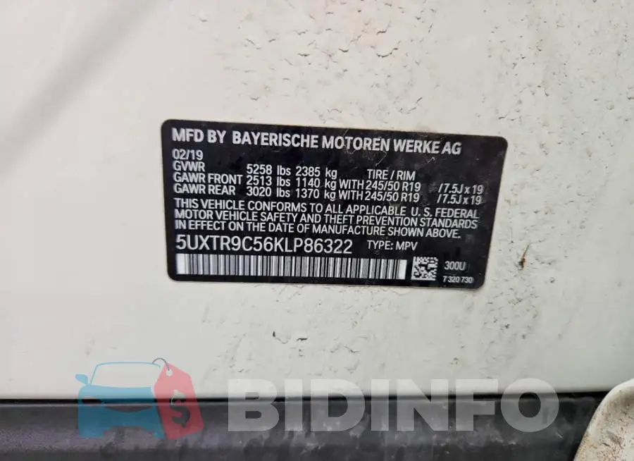 5UXTR9C56KLP86322 Photo# 13