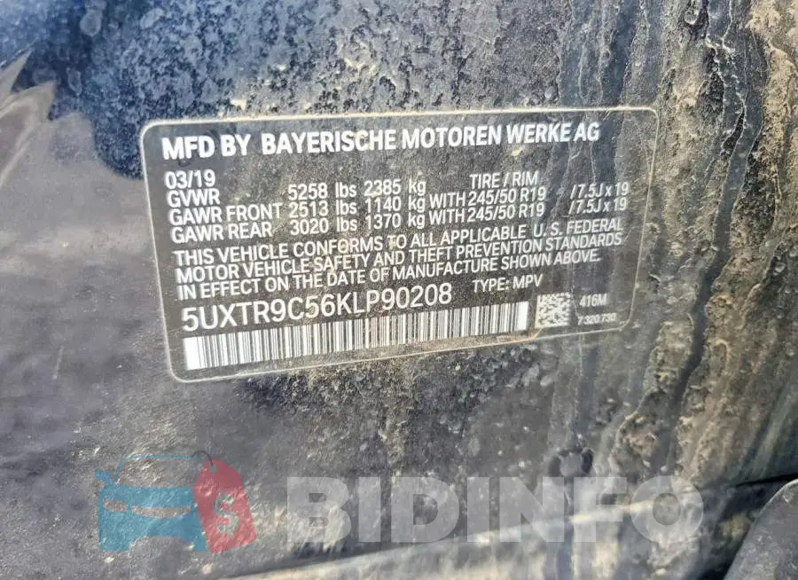 5UXTR9C56KLP90208 Photo# 13
