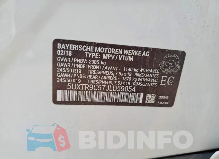 5UXTR9C57JLD59054 Photo# 13