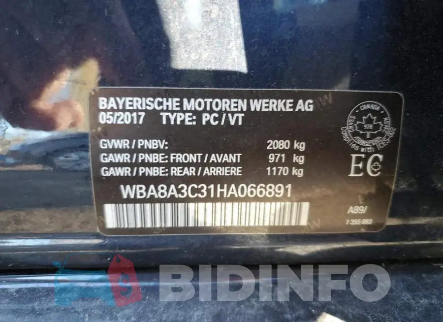 WBA8A3C31HA066891 Photo# 12