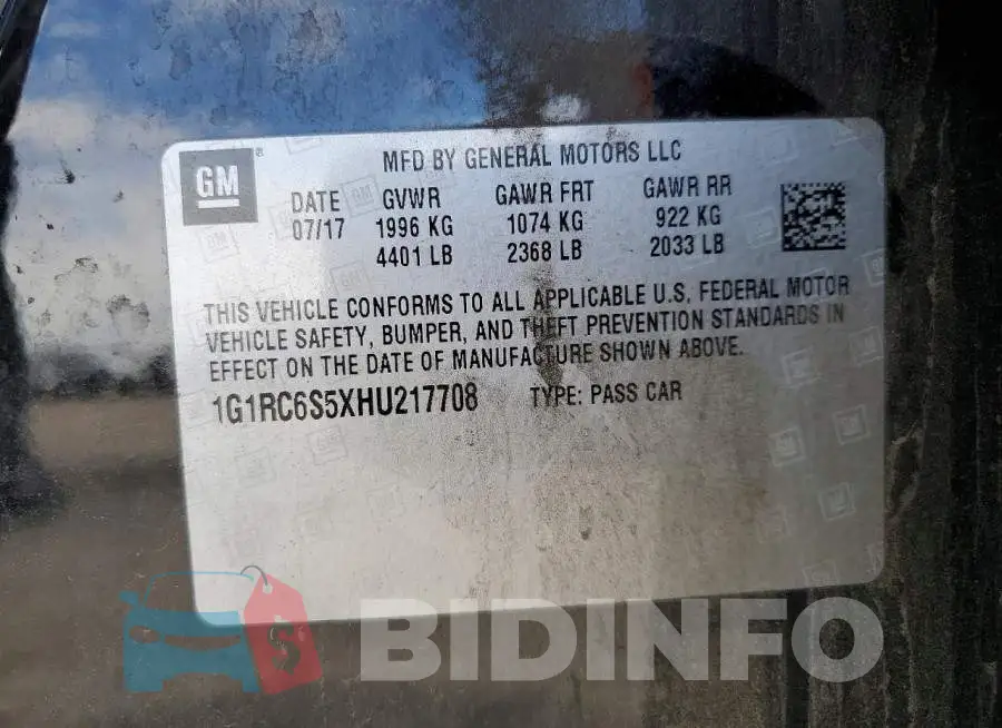 1G1RC6S5XHU217708 Photo# 12