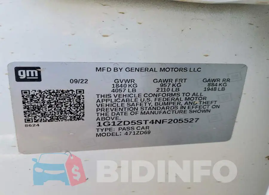 1G1ZD5ST4NF205527 Photo# 12