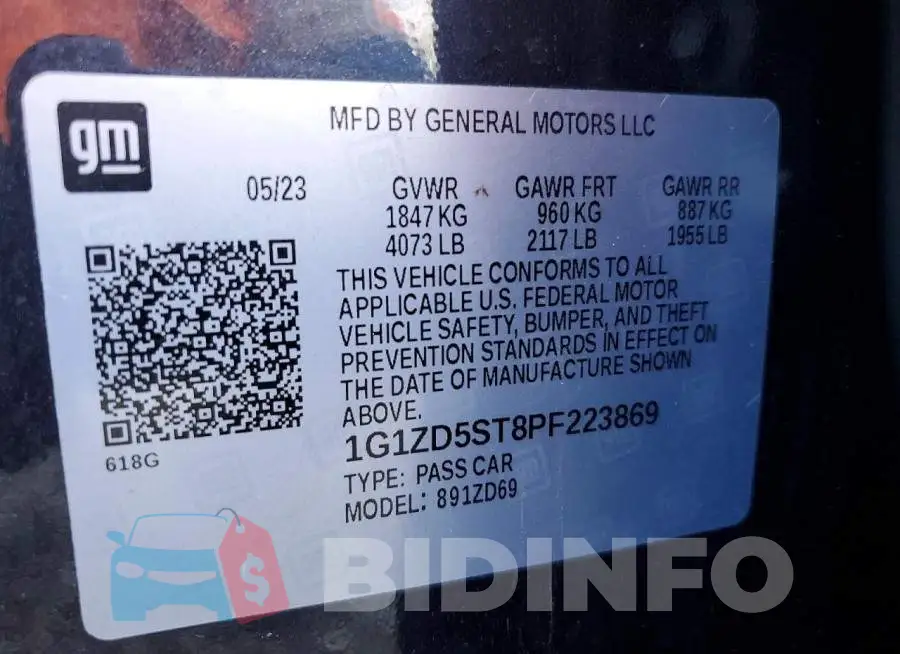 1G1ZD5ST8PF223869 Photo# 12