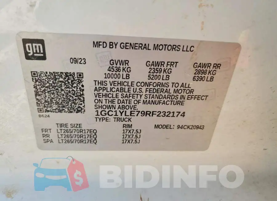 1GC1YLE79RF232174 Photo# 12