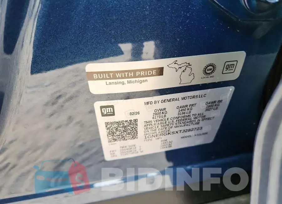 1GNERGKSXTJ282723 Photo# 12