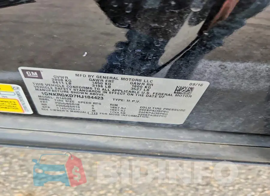 1GNKRGKD7HJ184423 Photo# 13