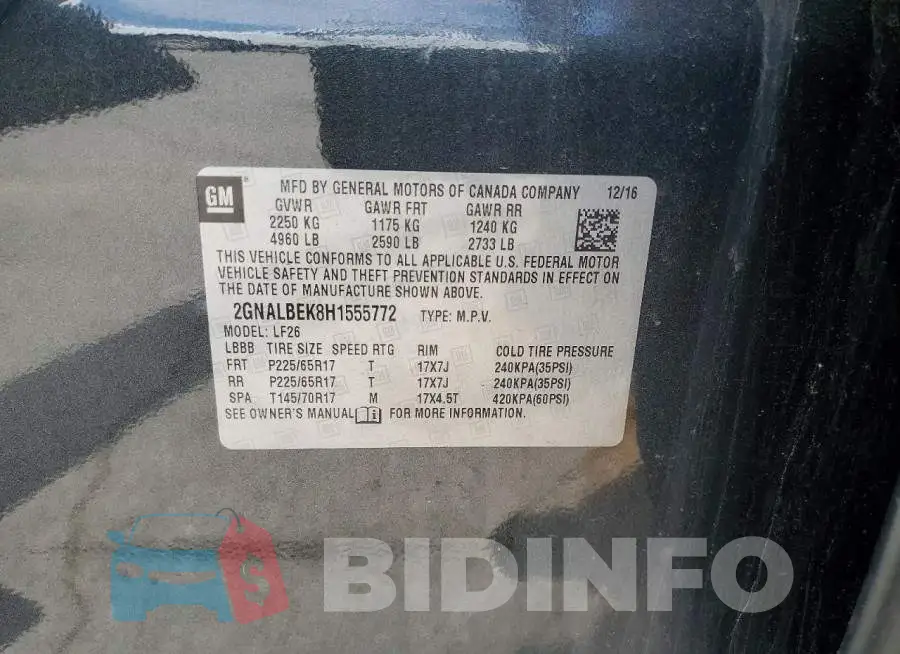 2GNALBEK8H1555772 Photo# 14