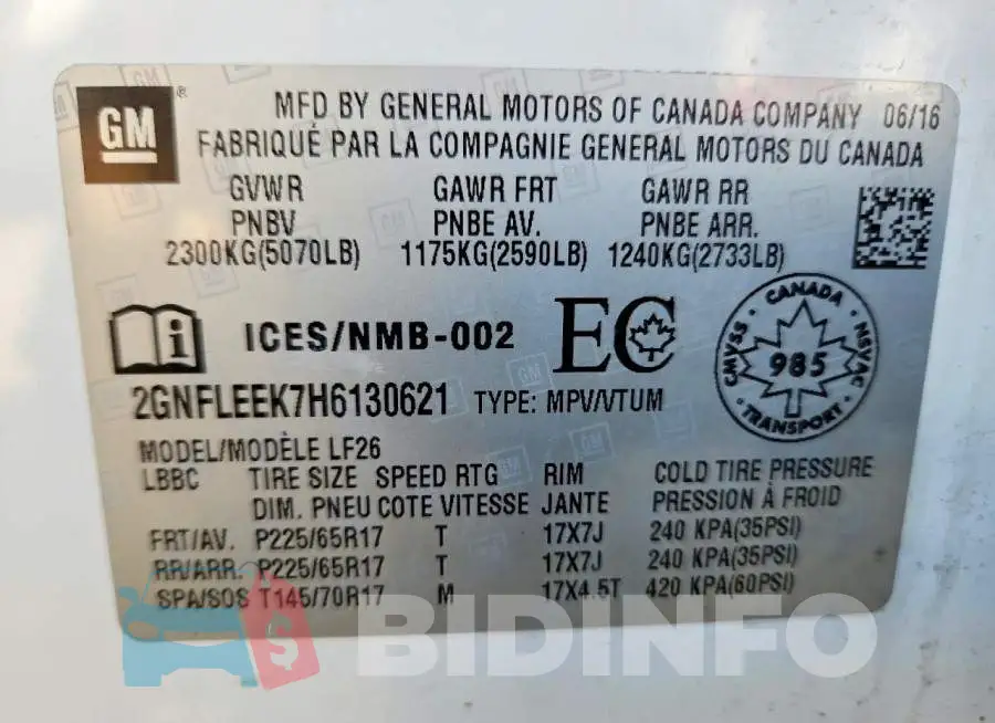 2GNFLEEK7H6130621 Photo# 13